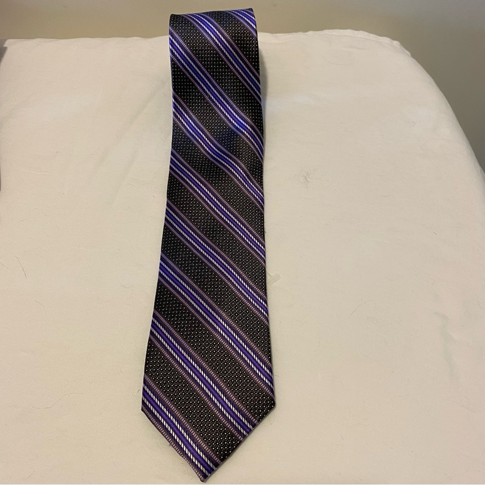 Pronto Uomo Purple and Black Silk Tie